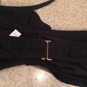 Victoria's Secret Swim - Black Victoria secret bandeau ruffle top w/strap Victoria's Secret Swim - Black Victoria secret bandeau ruffle top w/strap